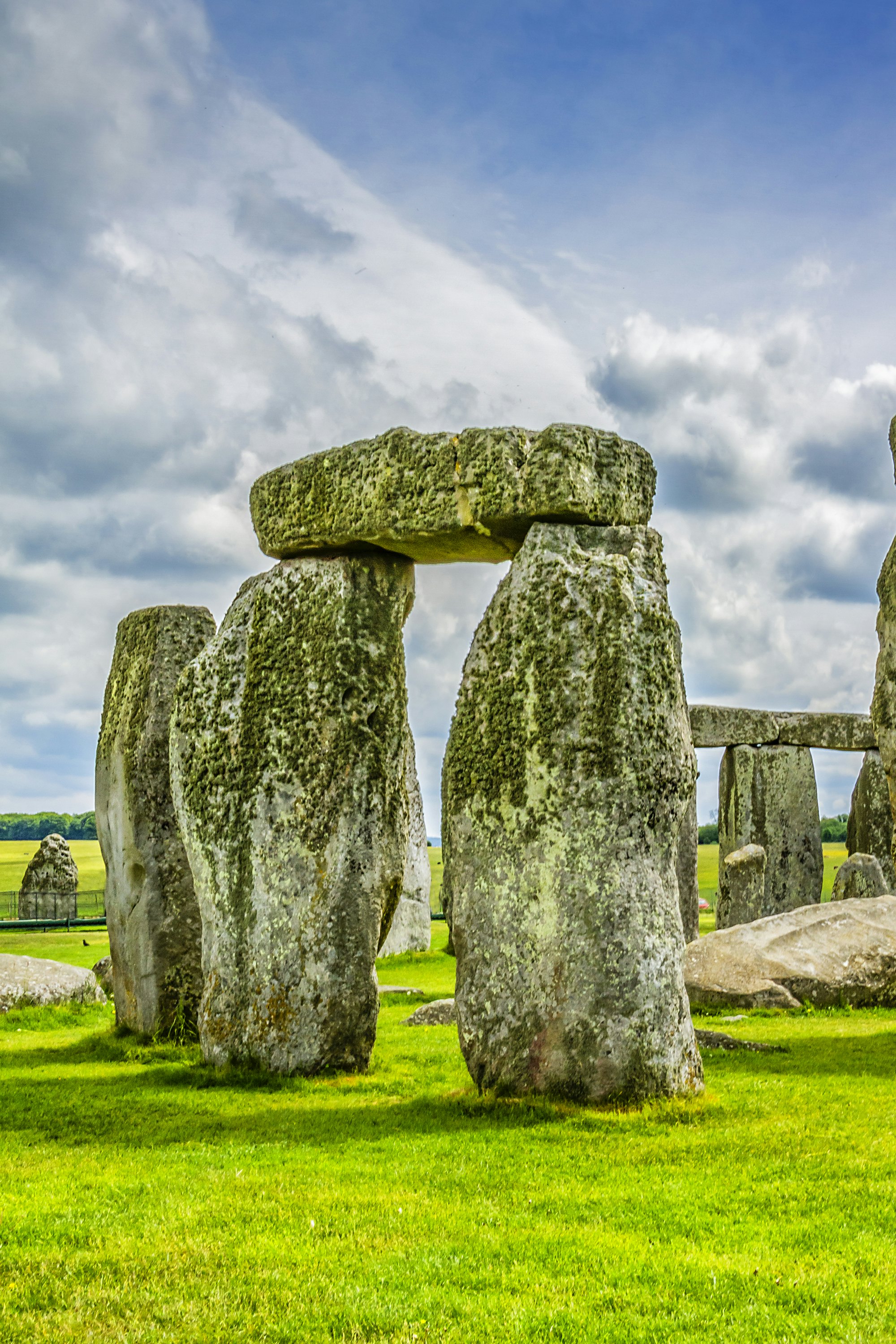 Stonehenge - an ancient prehistoric stone monument near Salisbury, Wiltshire, UK. It was built anywhere from 3000 BC to 2000 BC. Stonehenge is a UNESCO World Heritage Site in England.